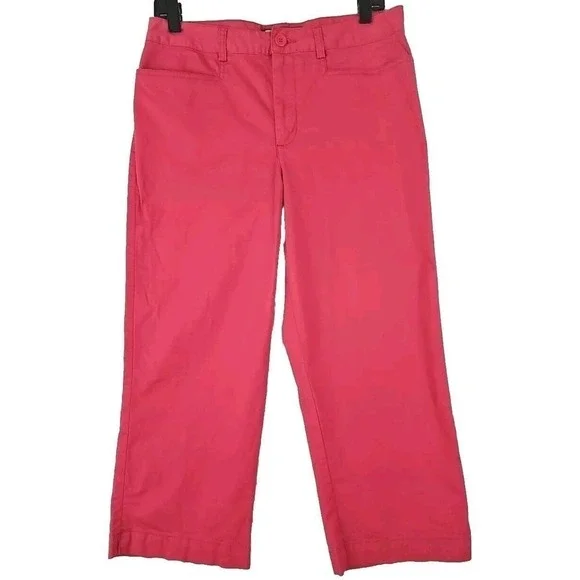 Havana Jacks Cafe ~Woman Size 10~ Coral Pink Straight Rayon High Rise Crop Pants - Picture 9 of 9